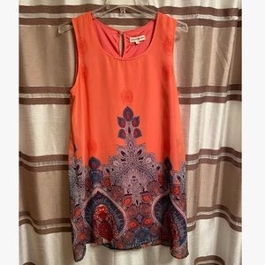 Salmon sleeveless dress